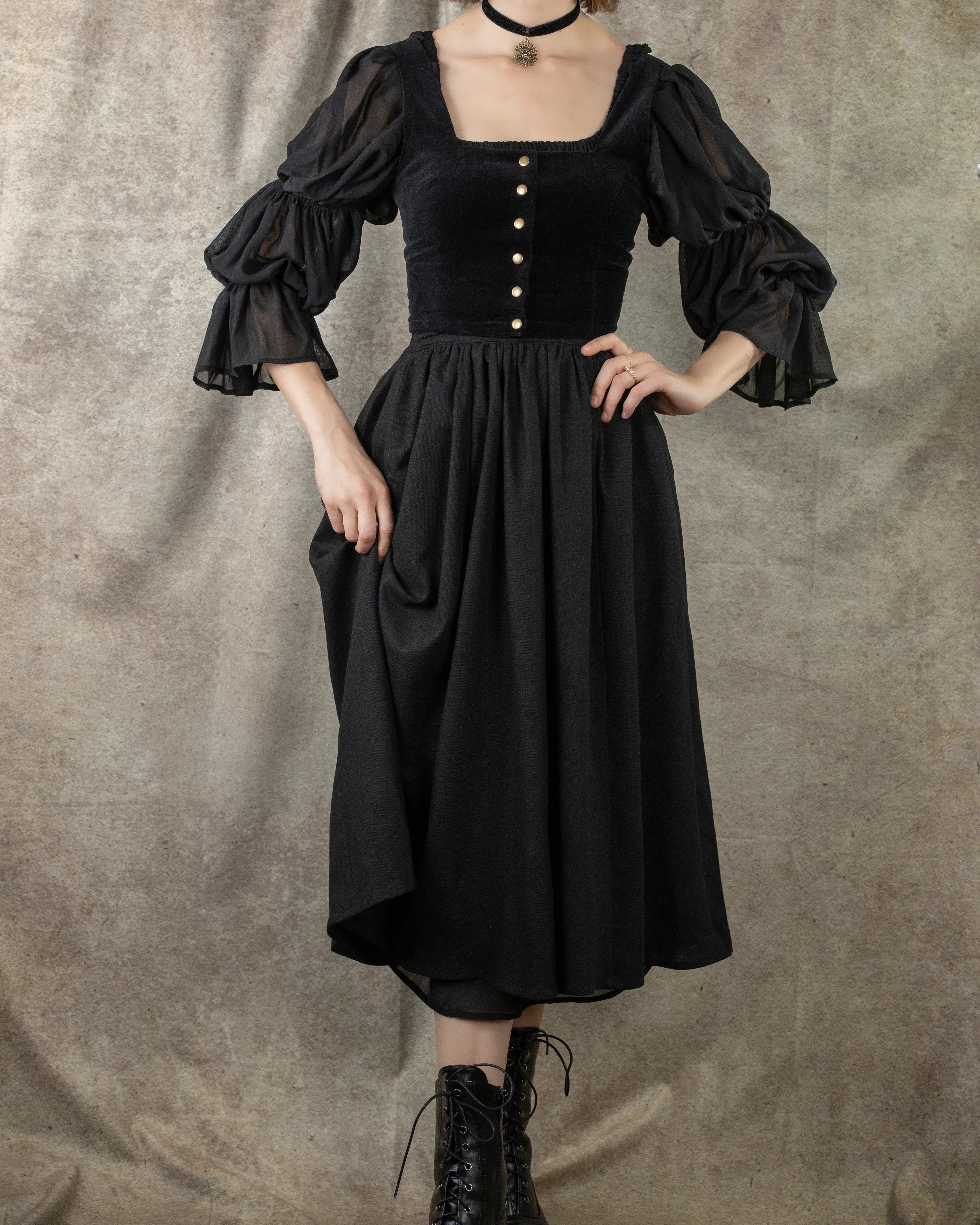Black Linen Midi Skirt - Image 7