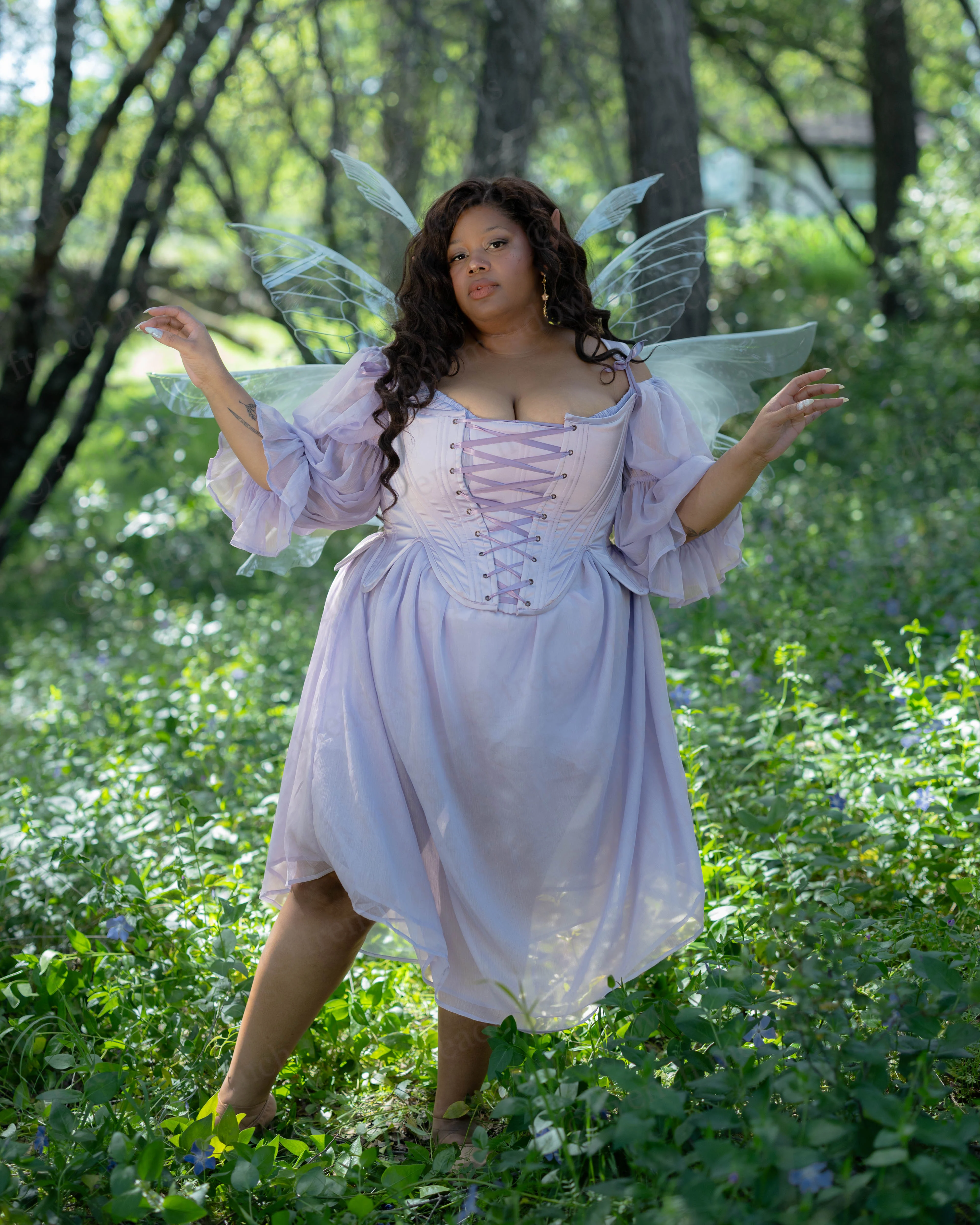Lilac Satin 18th Century Stays - Image 3